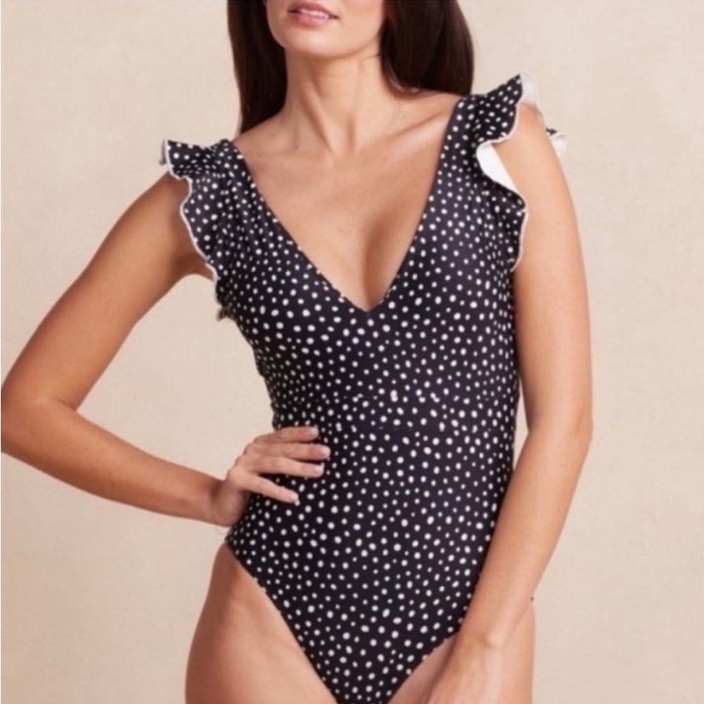 Ruffle Backflip Polka Dot One Piece Swimsuit